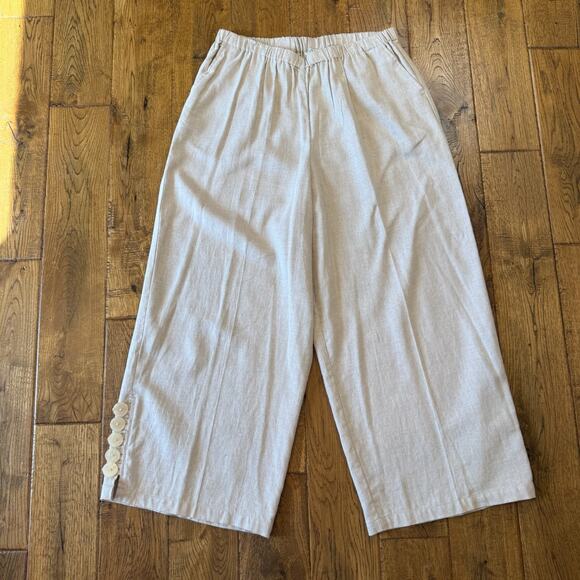 Westbound 100% Linen Button Up Shirt Womens XL with Linen Blend Capri Pants L - Picture 2 of 14